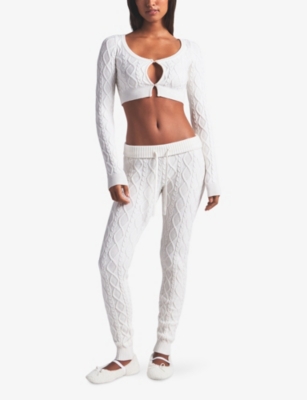 SKIMS: Cable-Knit Cropped Cardigan