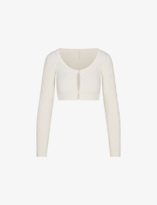 SKIMS: Cable-Knit Cropped Cardigan
