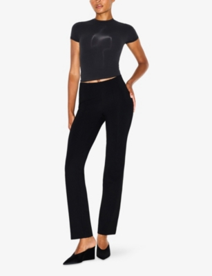 SKIMS: Essentials Pintuck Straight-Leg Stretch-Woven Trousers