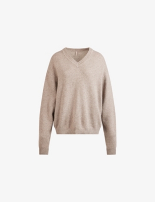 SKIMS: V-Neck Oversized-Fit Wool-Blend Jumper
