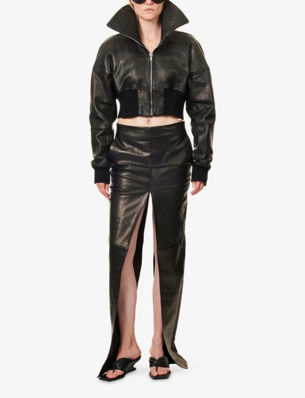 Sliced Wool Maxi Skirt