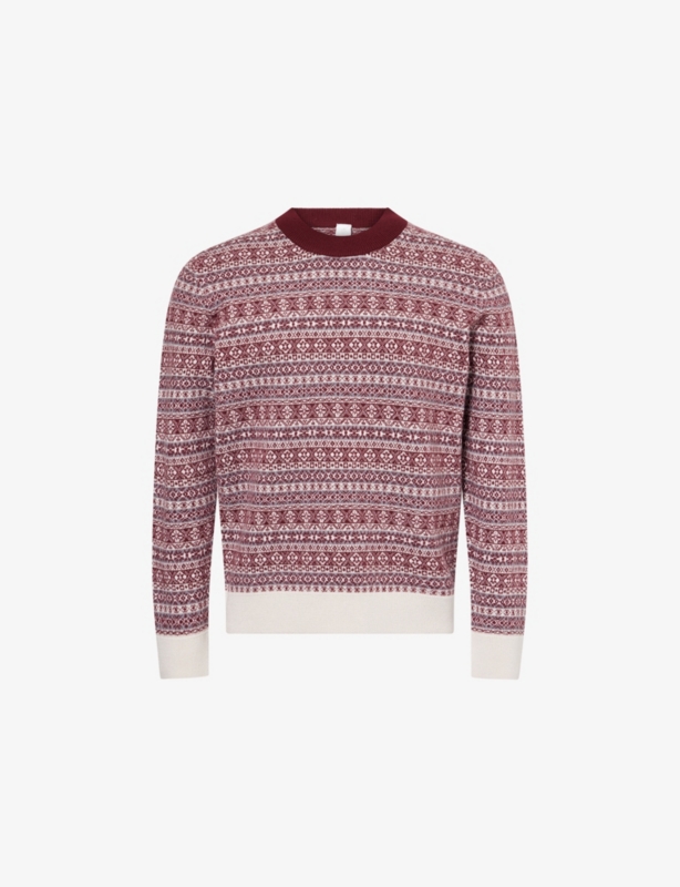 Patterned Knitted Wool Jumper