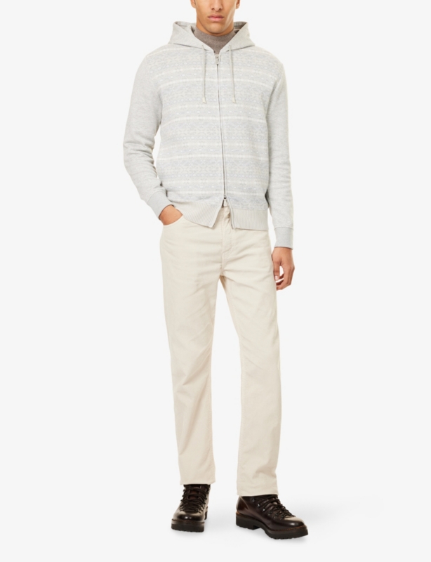 Contrast-Texture Regular-Fit Wool Hoodie