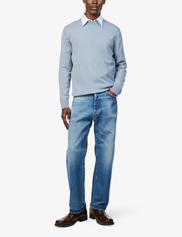 Crew-Neck Long-Sleeves Cashmere Jumper