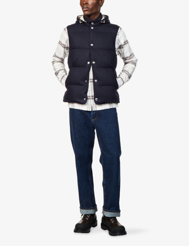 Padded Sleeveless Wool-Cashmere Blend Gilet