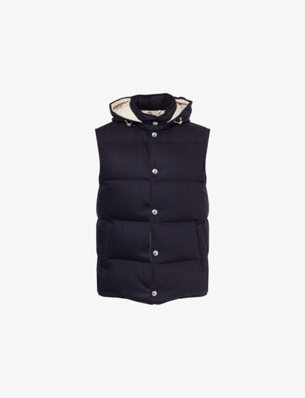 Padded Sleeveless Wool-Cashmere Blend Gilet