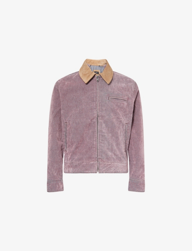 Flocked Classic Boxy-Fit Cotton Blend Jacket