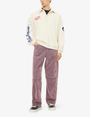 NAHMIAS: Flocked Venice Straight-Leg Denim Jeans