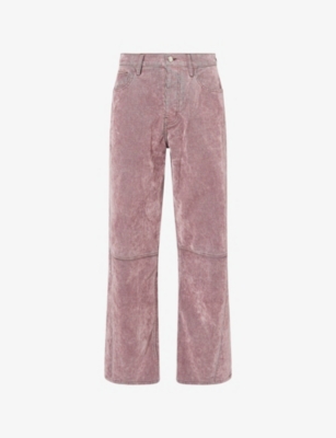 NAHMIAS: Flocked Venice Straight-Leg Denim Jeans