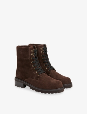 Whistles Womens Brown Lace-up Suede Ankle Boots Eur 39 / 6 Uk In Brown