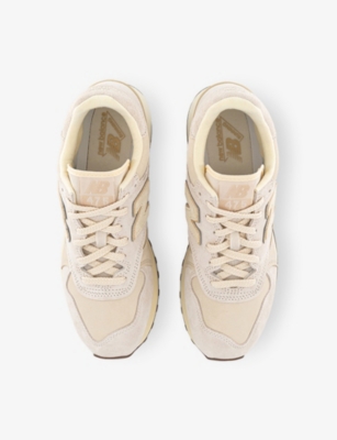 New Balance Mens Bisque 475 Suede And Mesh Trainers In Neutral