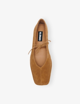 Alohas Womens Sway Suede Ballet Flats Tan Suede Eur 41 / 8 Uk In Brown