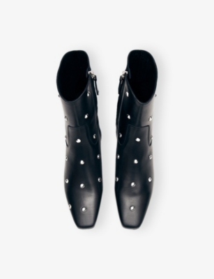 ALOHAS: Nash Stud Leather Heeled Ankle Boots