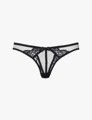 Agent Provocateur Womens Black Clarissa Lace And Mesh Briefs
