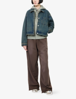 Obey Womens Yellow Tint Wash Ines Long-sleeve Denim Jacket
