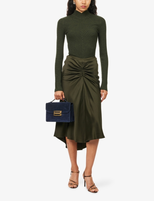 Ribbed High-Neck Wool Top