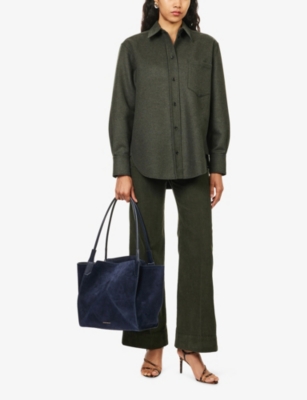 VICTORIA BECKHAM: Relaxed-Fit Long-Sleeves Wool And Cashmere Shirt