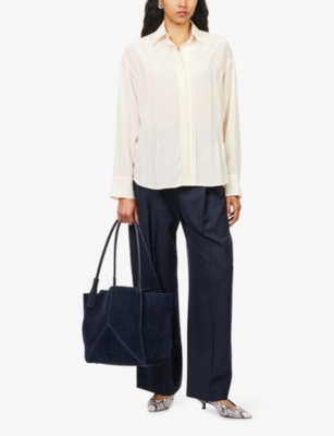 VICTORIA BECKHAM: Pleat Relaxed-Fit Silk Shirt