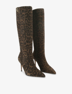 KURT GEIGER LONDON: Belgravia Suede Heeled Knee-High Boots