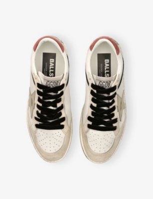 Golden Goose Womens  Ball Star 83252 Leather And Suede Trainers In White