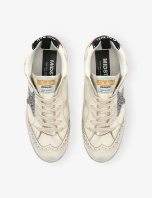 Golden Goose Womens  Mid Star 15406 Leather Trainers In White