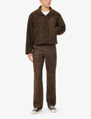 HONOR THE GIFT: Leopard-Print High-Neck Fleece Jacket