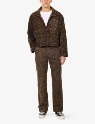 HONOR THE GIFT: Leopard-Print Straight-Leg Denim Jeans