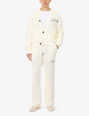 HONOR THE GIFT: Logo-Embroidered Cable-Knit Cotton-Blend Joggers