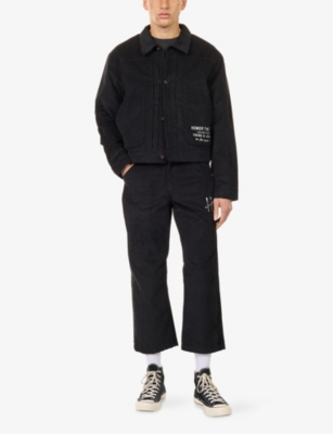 HONOR THE GIFT: Logo-Embroidered Cord Cotton Trousers