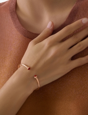 PIAGET: Possession 18ct Rose-Gold And Carnelian Cabochon Bangle
