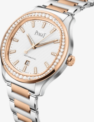 PIAGET: PGG0A48026 Polo Date 18ct Rose-Gold, Stainless Steel And Diamond Watch