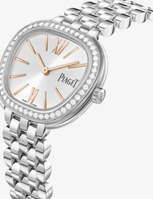 PIAGET: Sixtie Stainless-Steel And 0.52ct Brilliant-Cut Diamond Quartz Watch 29mm