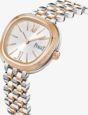 PIAGET: Sixtie 18ct Rose-Gold And Stainless-Steel Quartz Watch 29mm