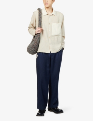 KARTIK RESEARCH: Crochet Pocket Long-Sleeve Cotton Shirt