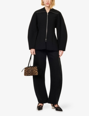 FRAME: The Zip Barrel-Leg Denim Jeans