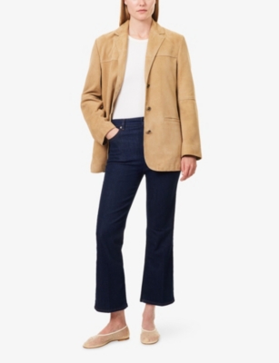 Frame Womens Rinse The Reboot Crop Stretch-denim Jeans In Blue