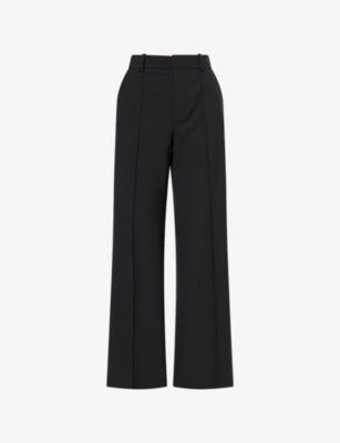 Frame Womens  The City Straight-leg Stretch-woven Trousers In Black
