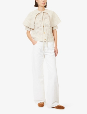 Frame Womens  The Stroll Wide-leg Denim Jeans In Nude