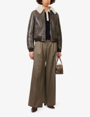 Frame Womens  The Timeless Cotton Chino Trousers In Brown