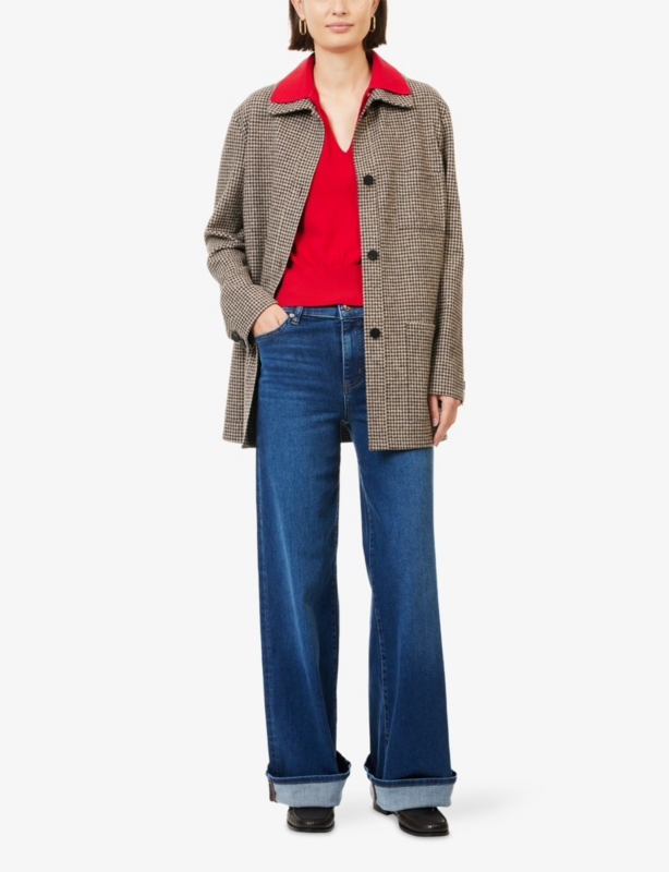 Le Slim Palazzo Long Wide-Leg Stretch-Denim Blend Jeans