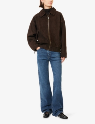 Frame Womens  The Arrow Boot-cut Stretch-denim Jeans In Blue