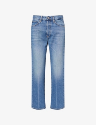 Frame Womens  The Vertical Crop-leg Denim Jeans In Sand