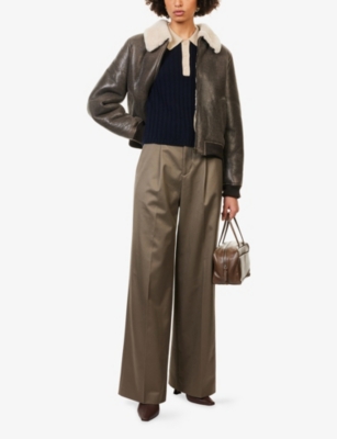 FRAME: The Contrast Trim Knitted Cashmere Polo Jumper