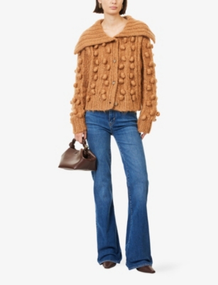 FRAME: The Bauble Wide-Collar Wool-Blend Cardigan