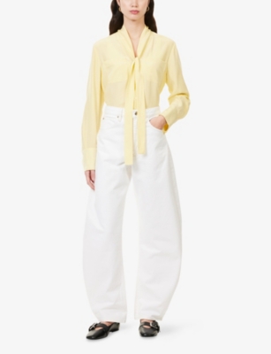 FRAME: Modern Tie Silk Blouse