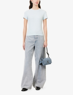 FRAME: The Rib Short-Sleeves Stretch-Woven T-Shirt