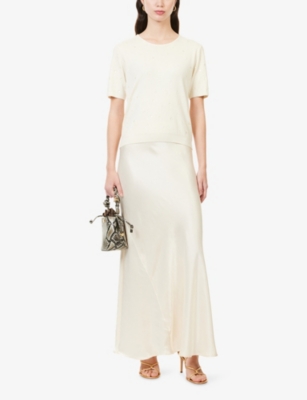 FRAME: The Droplet Short-Sleeves Silk And Cotton Jumper