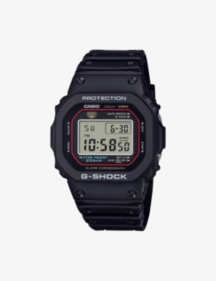 G-shock Mens Dw-5000r-1aer Stainless-steel And Resin Quartz Watch Black In Black
