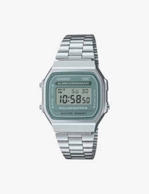 Casio Mens  A168wa-3ayes Vintage Stainless-steel And Resin Quartz Watch In Blue