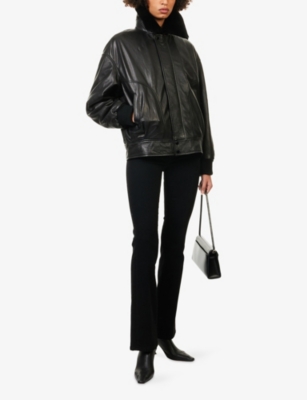 FRAME: FRAME x Amelia Gray The Nightcap Leather Bomber Jacket